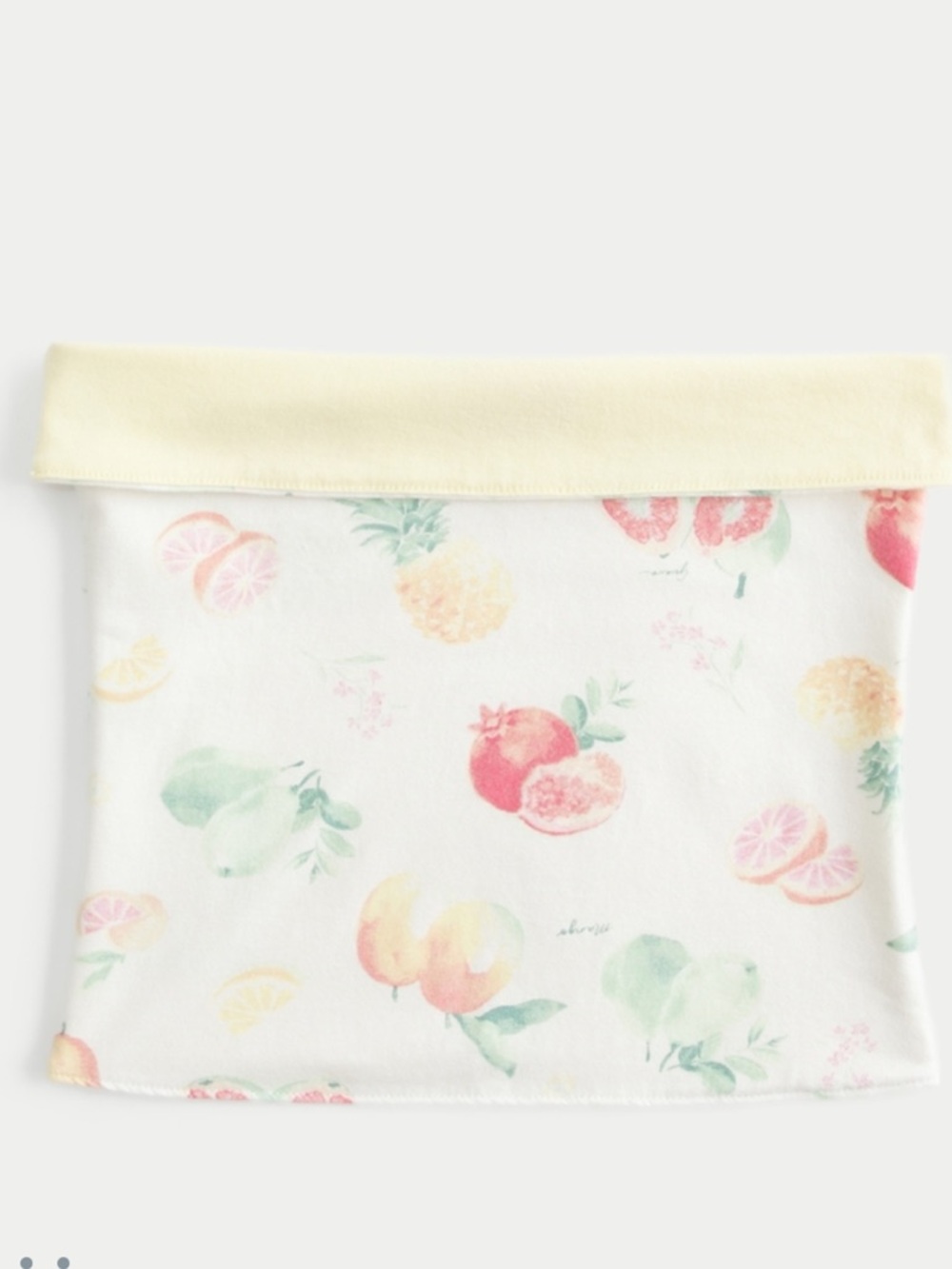 Fruit Print Tube Top - Pastel Yellow Trim